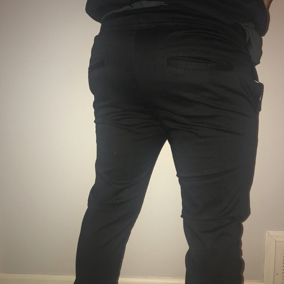 Black Slim fit Joggers canvas - Picture 2 of 3